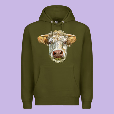Charolais Bull Face Premium Hoodie Designed By Lillyallendesigns