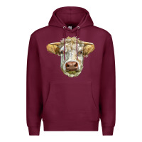 Burgundy Charolais bull face Premium Hoodie - LillyAllenDesigns