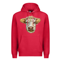 Cardinal Charolais bull face Premium Hoodie - LillyAllenDesigns
