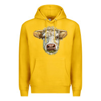 Lemon Charolais bull face Premium Hoodie - LillyAllenDesigns