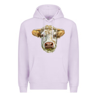 Lilac Charolais bull face Premium Hoodie - LillyAllenDesigns