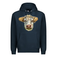 Navy Charolais bull face Premium Hoodie - LillyAllenDesigns