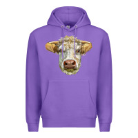 Purple Charolais bull face Premium Hoodie - LillyAllenDesigns