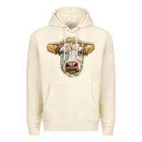 Sandshell Charolais bull face Premium Hoodie - LillyAllenDesigns