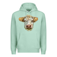 Seafoam Charolais bull face Premium Hoodie - LillyAllenDesigns