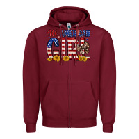 Burgundy all american girl Zipper Hoodie - Zillion Design Studio