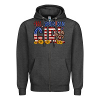 Charcoal Heather all american girl Zipper Hoodie - Zillion Design Studio