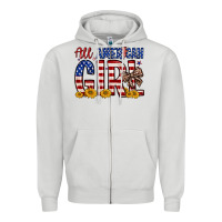 Dove Grey all american girl Zipper Hoodie - Zillion Design Studio