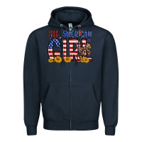 Navy all american girl Zipper Hoodie - Zillion Design Studio