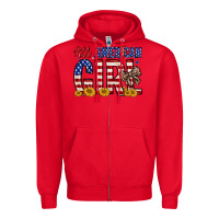 Red all american girl Zipper Hoodie - Zillion Design Studio