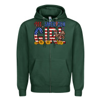 Sports Green all american girl Zipper Hoodie - Zillion Design Studio
