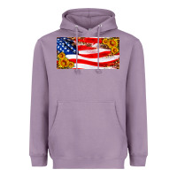 Lavender usa flag and sunflower license plate Heavyweight Hoodie - HRA Design Shop