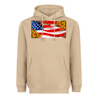 Mushroom usa flag and sunflower license plate Heavyweight Hoodie - HRA Design Shop