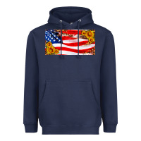 Navy usa flag and sunflower license plate Heavyweight Hoodie - HRA Design Shop