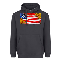 Smoke usa flag and sunflower license plate Heavyweight Hoodie - HRA Design Shop