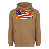Toasted Coconut usa flag and sunflower license plate Heavyweight Hoodie - HRA Design Shop