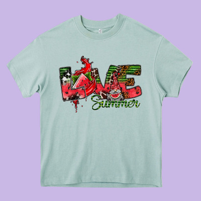 Love Summer Heavy Core Tee Designed By Cowhidedigitalart