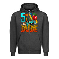 Charcoal Heather 5th grade dude Zipper Hoodie - texasbilliewilder