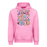 Fuchsia Pink i will sing of the goodness of god Urban Hoodie - MaliasSmallBusiness