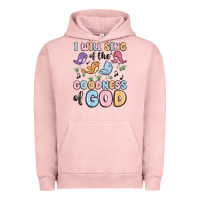 Pigment Salmon i will sing of the goodness of god Urban Hoodie - MaliasSmallBusiness