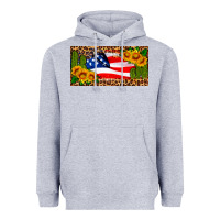 Heather Grey usa flag and cactus license plate Heavyweight Hoodie - HRA Design Shop