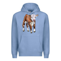 Colony Blue hereford calf Premium Hoodie - LillyAllenDesigns