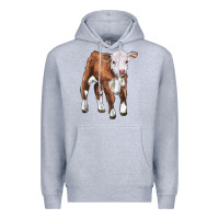Heather Grey hereford calf Premium Hoodie - LillyAllenDesigns