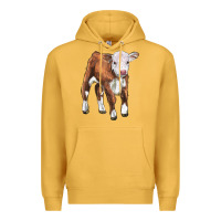 Mustard hereford calf Premium Hoodie - LillyAllenDesigns