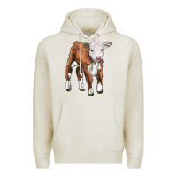 Oatmeal Heather hereford calf Premium Hoodie - LillyAllenDesigns