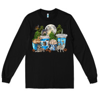 Black Wolf coffee cups Long Sleeve Tee - texasbilliewilder