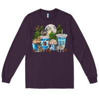 Plum Wolf coffee cups Long Sleeve Tee - texasbilliewilder