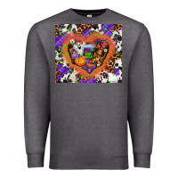 Charcoal Heather halloween heart Premium Sweatshirt - AdoDesignShop