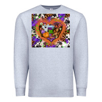 Heather Grey halloween heart Premium Sweatshirt - AdoDesignShop