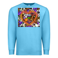 Ocean Blue halloween heart Premium Sweatshirt - AdoDesignShop