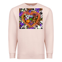Pale Pink halloween heart Premium Sweatshirt - AdoDesignShop