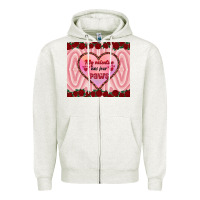 Oatmeal Heather my valentine has four paws Zipper Hoodie - RanaPortraitStore