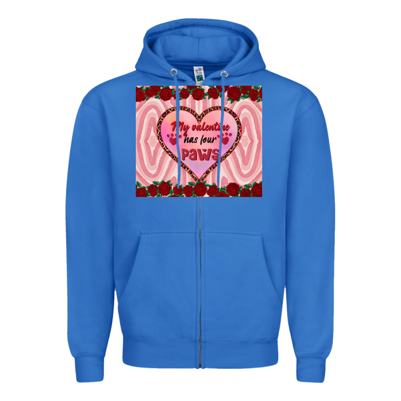 My Valentine Has Four Paws Zipper Hoodie by RanaPortraitStore | Teevron