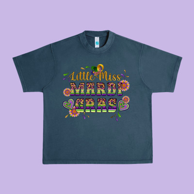 Little Miss Mardi Gras Urban Heavy Tee Designed By Artiststas