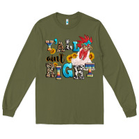 Army Green Y'all ain't right crazy Long Sleeve Tee - texasbilliewilder