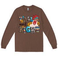 Chestnut Y'all ain't right crazy Long Sleeve Tee - texasbilliewilder