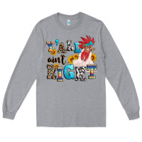 Heather Grey Y'all ain't right crazy Long Sleeve Tee - texasbilliewilder