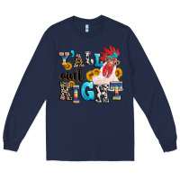Navy Y'all ain't right crazy Long Sleeve Tee - texasbilliewilder