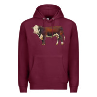 Burgundy hereford bull Premium Hoodie - LillyAllenDesigns