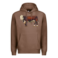 Chestnut hereford bull Premium Hoodie - LillyAllenDesigns