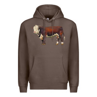 Coffee hereford bull Premium Hoodie - LillyAllenDesigns