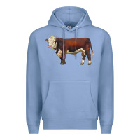 Colony Blue hereford bull Premium Hoodie - LillyAllenDesigns