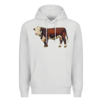 Dove Grey hereford bull Premium Hoodie - LillyAllenDesigns