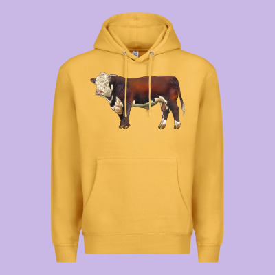 Hereford Bull Premium Hoodie Designed By Lillyallendesigns