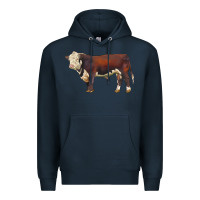 Navy hereford bull Premium Hoodie - LillyAllenDesigns