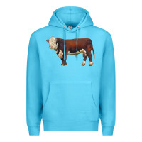 Ocean Blue hereford bull Premium Hoodie - LillyAllenDesigns